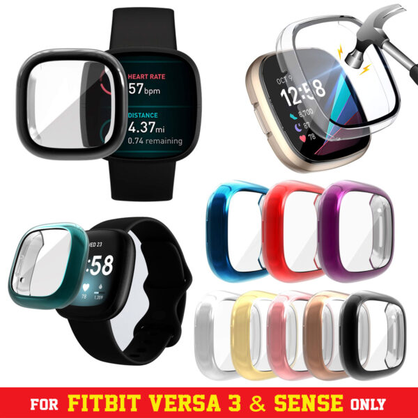 Fitbit Versa 3 Sense Full Screen Protective Cases