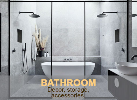 Bathroom decor, storage, accessories