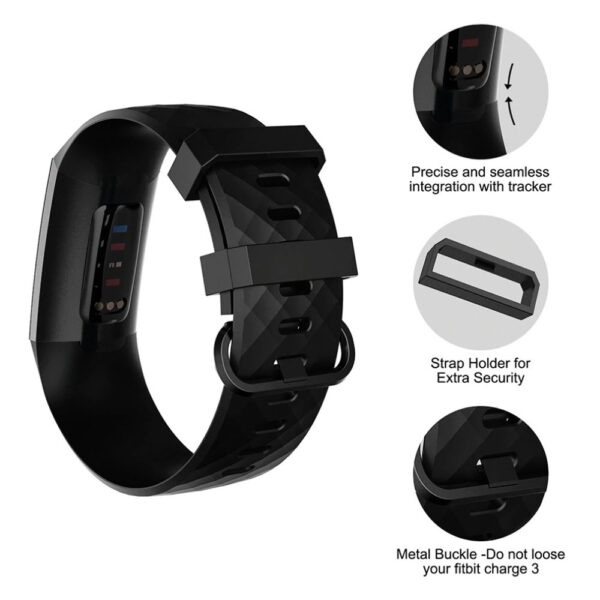 Fitbit Charge 3/4/SE Watch Silicone Replacement Bands Smart Watches Breathable Strap - Image 3