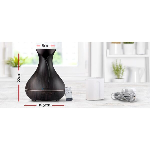 Devanti Aroma Diffuser Aromatherapy Dark Wood 400ml - Image 4