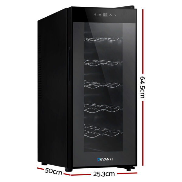 Devanti Wine Cooler Fridge 12 Bottles - Image 2