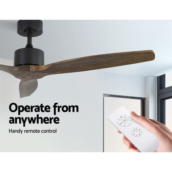 Devanti 52'' Ceiling Fan AC Motor 3 Blades w/Remote - Dark Wood - Image 4