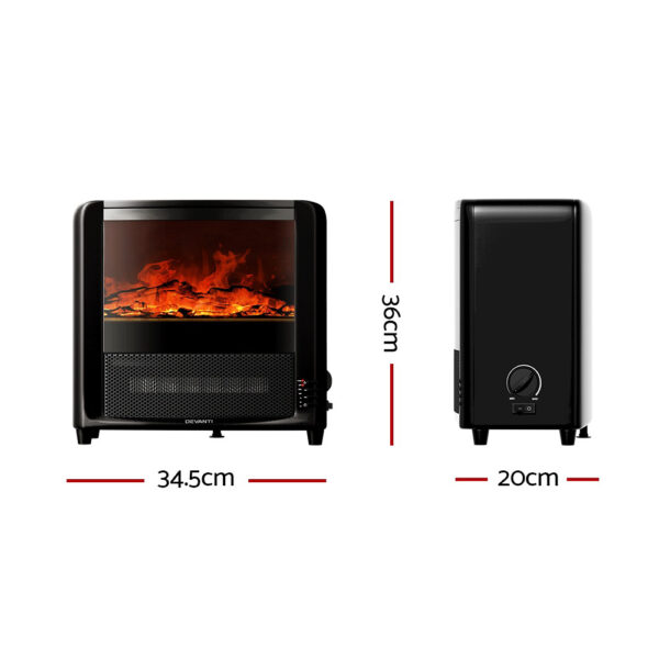 Devanti Electric Fireplace Fire Heaters 2000W - Image 2